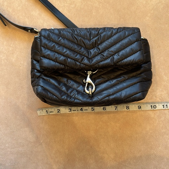 Rebecca Minkoff Edie Quilted Nylon Crossbody Bag • black - Picture 11 of 14